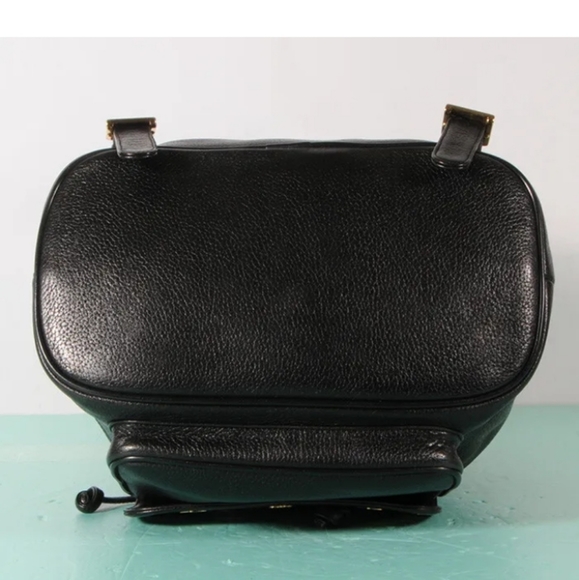 MCM Black Leather Backpack Authentic + A Dust Bag - Picture 8 of 8